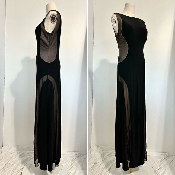 90s Y2K Morgan Co Sleek Minimalist Maxi Dress 9/10 ( modern 6) Elegant Timeless - Picture 3 of 13